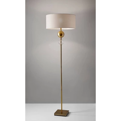 Chloe Floor Lamp Antique Brass - Adesso 2 Chloe Floor Lamp Antique Brass - Adesso - Image 2