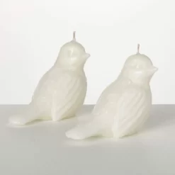 3.5"H Sullivans White Bird Candle - Set Of 2, White -Northlight Store GUEST a4d355fc 9d27 4d75 b76c 31e1f084b70f