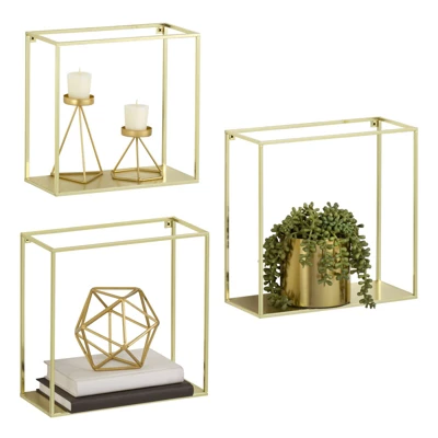 MDesign Metal Floating Wall Mount Vertical Display Frames, Set Of 3 4 MDesign Metal Floating Wall Mount Vertical Display Frames, Set Of 3 - Image 4