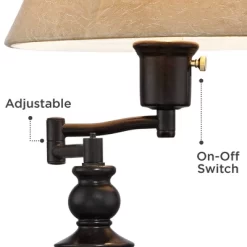 Regency Hill Traditional Desk Table Lamp Swing Arm With Hotel Style USB Charging Port 21.75" High Bronze Metal Faux Leather Bell Shade For Bedroom 11 Regency Hill Traditional Desk Table Lamp Swing Arm With Hotel Style USB Charging Port 21.75" High Bronze Metal Faux Leather Bell Shade For Bedroom -Northlight Store GUEST a689f15d 28d3 4c64 a89b 7e50d9e9eedd