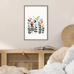 16" X 23" Folk Art Garden By Annie Bailey Art Framed Canvas Wall Art - Amanti Art -Northlight Store GUEST a9492c6d fc99 497a ac59 c6f4a8304559