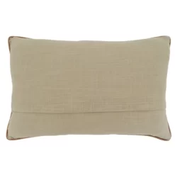 Saro Lifestyle Embroidered Bird + Branch Pillow - Poly Filled, 14"x22" Oblong, Natural