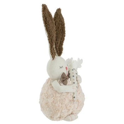 Northlight 14" Beige And Brown Plush Easter Bunny Rabbit Holding A Carrot Spring Figure 2 Northlight 14" Beige And Brown Plush Easter Bunny Rabbit Holding A Carrot Spring Figure - Image 2