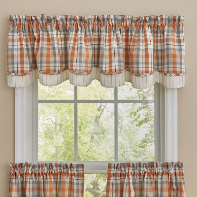 Park Designs Apricot & Stone Lined Layered Valance 72” X 16” 1 Park Designs Apricot & Stone Lined Layered Valance 72” X 16”