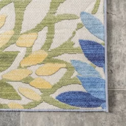 NuLOOM Rosana Floral Machine Washable Indoor/Outdoor Area Rug -Northlight Store GUEST aeabc38f 636f 4056 b49a ddaa96882ea7