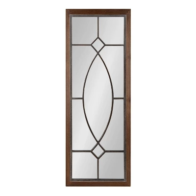 16" X 42" Bakersfiel Windowpane Wall Mirror Rustic Brown - Kate & Laurel All Things Decor 1 16" X 42" Bakersfiel Windowpane Wall Mirror Rustic Brown - Kate & Laurel All Things Decor