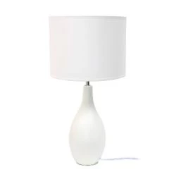 18.11" Traditional Standard Ceramic Dewdrop Table Desk Lamp With Matching Fabric Shade Off-White - Creekwood Home -Northlight Store GUEST af81f0aa b461 4e42 9834 b55c1c7306b4