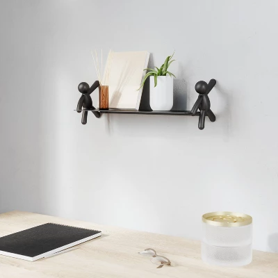 Buddy Floating Wall Shelf Black - Umbra 6 Buddy Floating Wall Shelf Black - Umbra - Image 6