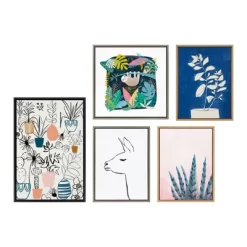 24" X 24" Sylvie Sloth Illo Framed Canvas Wall Art By Teju Reval Gray - Kate And Laurel -Northlight Store GUEST b054f7c3 21c4 4498 9010 7040b01afd10