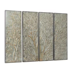 Metal Tree Wall Decor With Embossed Design Set Of 4 Brown - Olivia & May -Northlight Store GUEST b0d0f8b1 1570 4df9 8c94 2314b05c508b