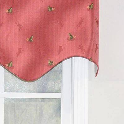 Ribbit Regal Camelia Style 3" Rod Pocket Valance 50" X 17" Red By RLF Home 1 Ribbit Regal Camelia Style 3" Rod Pocket Valance 50" X 17" Red By RLF Home
