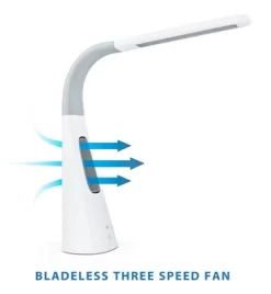 Mount-It! Turcom AirLight Ultrabright LED Desk Lamp With Bladeless Three Speeds Fan Panel | White -Northlight Store GUEST b199c8ce 3fe0 44cf af93 8aca0795016d