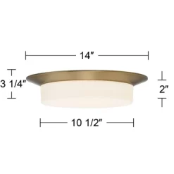 Possini Euro Design Melber Modern Ceiling Light Flush Mount Fixture 14" Wide Warm Brass Gold 3-Light Opal White Glass Shade For Bedroom Living Room -Northlight Store GUEST b285aa94 b8ac 4620 8846 61d63a9bf1a8
