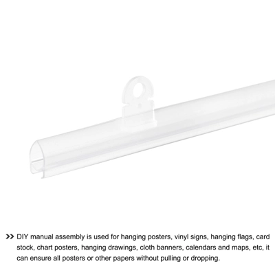 Unique Bargains PVC Poster Hanger Rail Poster Strip Bar With Clips For Poster Map 4 Unique Bargains PVC Poster Hanger Rail Poster Strip Bar With Clips For Poster Map - Image 4