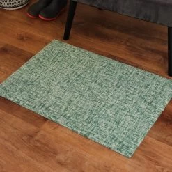 2'x3' ColorStar Static Door Mat Green - Bungalow Flooring