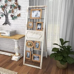 Wood 6 Slot Wall Photo Frame With Floor Stand Brown - Olivia & May -Northlight Store GUEST b540e4d7 9fd9 4e38 b76b 251ffd7c0f50