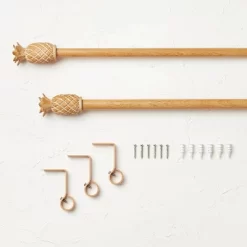 Pineapple Faux Wood Curtain Rod Natural Wood - Opalhouse™ Designed With Jungalow™ -Northlight Store GUEST b565e685 bbc8 405f abbe 297780442d88