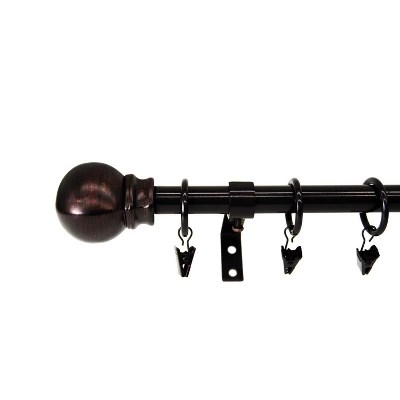 Vogue Adjustable Steel Rod Set With Ball Finial 5/8" Diameter Espresso By Versailles 2 Vogue Adjustable Steel Rod Set With Ball Finial 5/8" Diameter Espresso By Versailles - Image 2