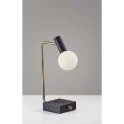 17.5" Windsor Adessocharge Desk Lamp (Includes LED Light Bulb) Matte Black - Adesso