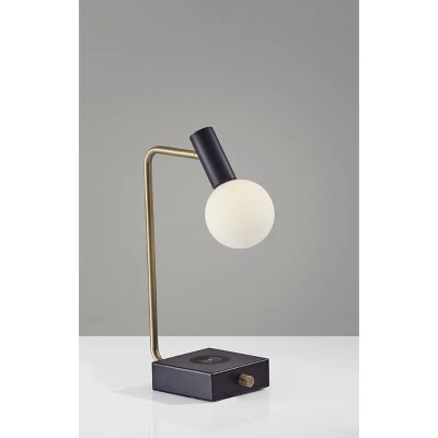 17.5" Windsor Adessocharge Desk Lamp (Includes LED Light Bulb) Matte Black - Adesso 1 17.5" Windsor Adessocharge Desk Lamp (Includes LED Light Bulb) Matte Black - Adesso
