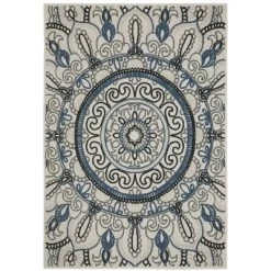 Trinity Bohemian Medallion Patio Area Rug Beige/Blue - Captiv8e Designs -Northlight Store GUEST b6fdf611 1745 4a8d 9fee bb22dc2f4afc