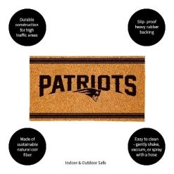 Evergreen New England Patriots Logo Turf Mat, Brown- 28 X 16 Inches Indoor Outdoor Doormat -Northlight Store GUEST b83ac42e 921f 459a 8625 984e0392d216