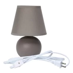 8.66" Petite Ceramic Orb Base Bedside Table Desk Lamp With Matching Tapered Drum Fabric Shade Gray - Creekwood Home -Northlight Store GUEST b8964816 2a0c 4ae1 921e 36aa713092c5