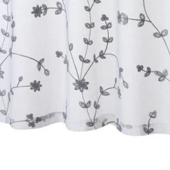 Trinity Sheer Curtains Leaves Embroidered Kitchen Curtains Rod Pocket Faux Linen Textured Window Treatments, Set Of 2 -Northlight Store GUEST b8a57a4a 20ca 468a 8194 c02d7741a3cd