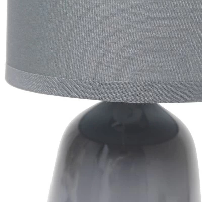 10.04" Traditional Ceramic Thimble Base Bedside Table Desk Lamp With Matching Fabric Shade Gray - Simple Designs 8 10.04" Traditional Ceramic Thimble Base Bedside Table Desk Lamp With Matching Fabric Shade Gray - Simple Designs - Image 8