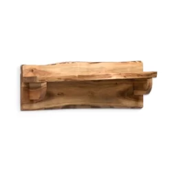 Alpine Live Edge Wood Mantel Shelf Natural Brown - Alaterre Furniture -Northlight Store GUEST b94a2adc 7870 437e 829c 7612051b3ee2