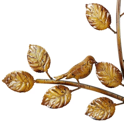 Traditional Metal Tree Indoor Outdoor Wall Decor With Leaves Brown - Olivia & May 5 Traditional Metal Tree Indoor Outdoor Wall Decor With Leaves Brown - Olivia & May - Image 5