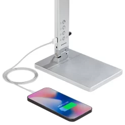 360 Lighting Jett Modern Desk Lamp 16 1/2" High Silver With USB Port And Nightlight LED Dimmer Touch On Off For Bedroom Bedside Nightstand Family Home -Northlight Store GUEST b98e5965 67aa 48d5 b6e1 56cbc8d01f16