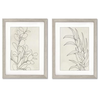 Botany Sketches By Karyn Panganiban - 2 Piece Gallery Framed Print Art Set 1 Botany Sketches By Karyn Panganiban - 2 Piece Gallery Framed Print Art Set