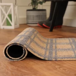 2'x3' ColorStar Prairie Grid Door Mat Khaki - Bungalow Flooring -Northlight Store GUEST bd05fc7b c4bb 4461 83dc e72d38ccfda9