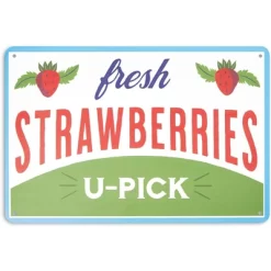 Farmlyn Creek 5 Pack Fruit Crate Label Wall Signs, Metal Kitchen Decor, 5 Designs (11.8 X 7.8 In)