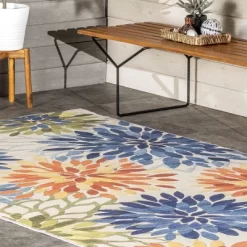 NuLOOM Rosana Floral Machine Washable Indoor/Outdoor Area Rug -Northlight Store GUEST be20d500 e4db 4fe3 9918 110e26453755