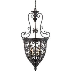 Franklin Iron Works French Scroll Rubbed Bronze Chandelier 22 1/2" Wide Rustic 9-Light Fixture For Dining Room House Kitchen Island Entryway Bedroom -Northlight Store GUEST be2803c9 6179 4d49 9451 fd37143d4714