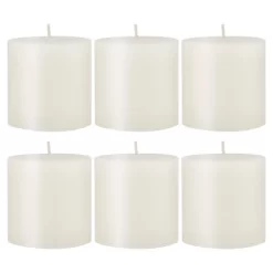 6pk Unscented Flat Top Smooth Pillar Candles White - Stonebriar Collection -Northlight Store GUEST be523f7b 5466 42b1 941c 61fcece512a4