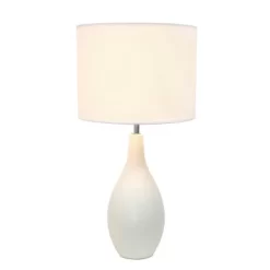 18.11" Traditional Standard Ceramic Dewdrop Table Desk Lamp With Matching Fabric Shade Off-White - Creekwood Home -Northlight Store GUEST c037885d 00d1 4b01 87fd 20d396f1883d