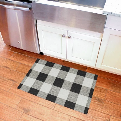 Plaid FlorArt Low Profile Machine Washable Kitchen Mat - Bungalow Flooring 1 Plaid FlorArt Low Profile Machine Washable Kitchen Mat - Bungalow Flooring