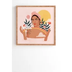 Arielsinhaha Rainbow Bath Bamboo Framed Wall Canvas Pink - Deny Designs -Northlight Store GUEST c41bf9cd 5cd4 42cf 8238 e31aafdd2be4