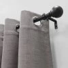 Decorative Drapery Curtain Rod With Sphere Finials Matte Black - Lumi Home Furnishings