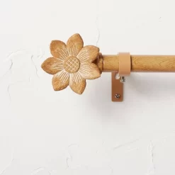 Flower Faux Wood Curtain Rod Natural Wood - Opalhouse™ Designed With Jungalow™ -Northlight Store GUEST c5b5a613 8f9b 4e84 9eff 5ca6e3369a7b
