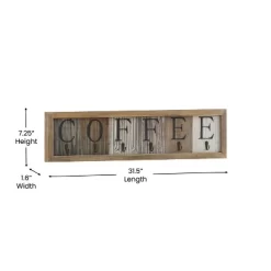 Emma And Oliver Distressed Rustic Coffee Sign With 6 Sturdy Metal Hooks To Accommodate Most Mug Sizes -Northlight Store GUEST c5dd7179 36fa 4138 8023 8145670fbf8b