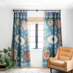 Carey Copeland Written In The Stars Milagros 84" X 50" Single Panel Blackout Window Curtain - Deny Designs -Northlight Store GUEST c6731617 5b6e 4e16 9b47 167c3ca7979e