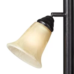 Kathy Ireland Sonnett Vintage Rustic Torchiere Floor Lamp With Side Lights 72" Tall Bronze Champagne Alabaster Glass Shade For Living Room Reading -Northlight Store GUEST c70ed14d 8172 42e8 8f34 88d66095f37a