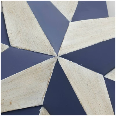 Metal Compass Distressed Wall Decor With Cream Accent Blue - Olivia & May 6 Metal Compass Distressed Wall Decor With Cream Accent Blue - Olivia & May - Image 6