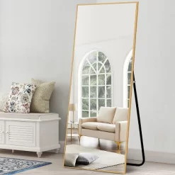 Kacee 71"x28" Full Length Mirror With Standing Holder Aluminum Alloy Frame Floor Mirror (with Stand) - The Pop Home -Northlight Store GUEST c78d9a88 5af2 4fbf a256 62b0ebe903d7