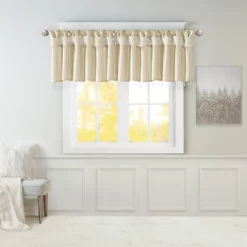 26"x50" Lillian Faux Silk Twisted Tab Valance With Beads -Northlight Store GUEST c9003f96 3011 481f b12d c62677b482a1