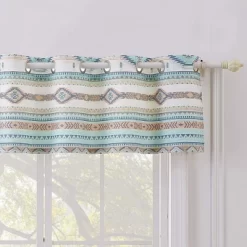 Phoenix Window Valance 84in X 16in + 1in Turquoise By Barefoot Bungalow